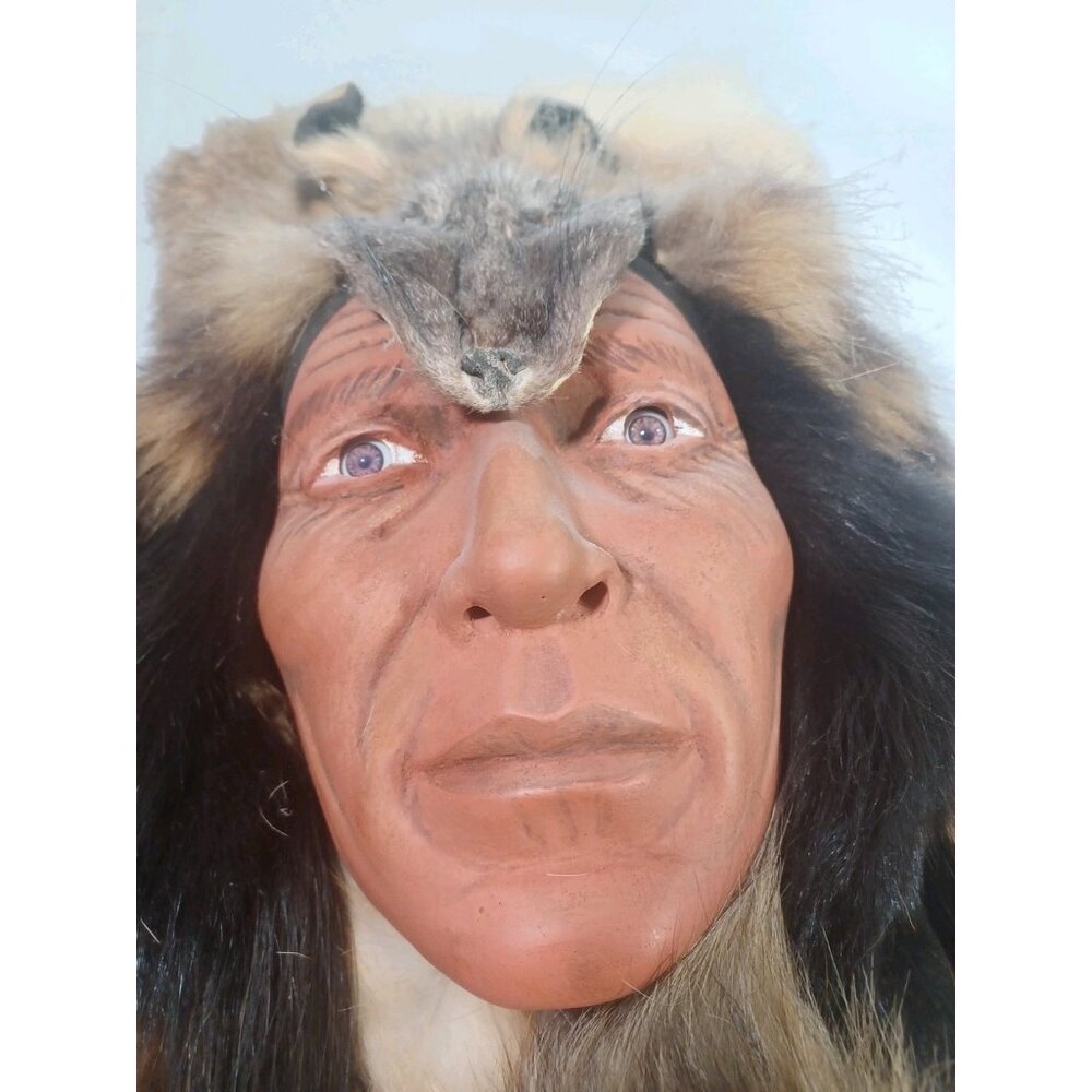 43" Native American La Ne Ayo Assiniboine Walking Wolf Cherokee Mask 1/100 - Picture 14 of 16